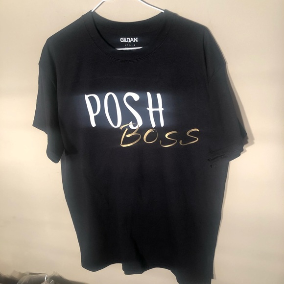 Handmade Tops - Posh Boss Black Graphic Tee